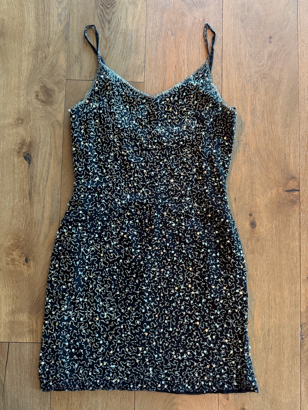 Vintage 90s Silk Morgan Taylor Beaded Mini Dress